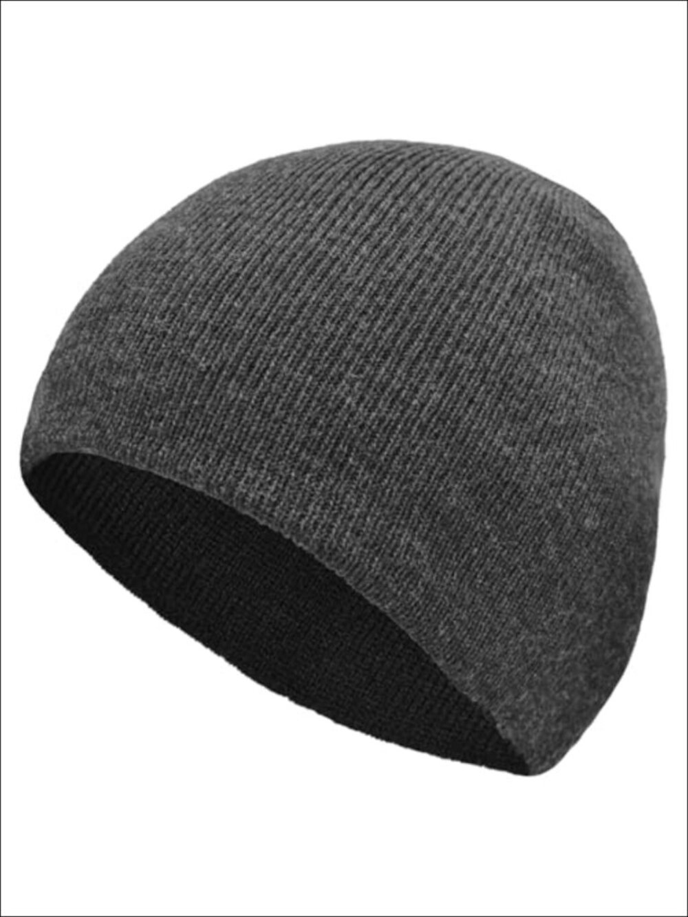 Reversible Winter Beanie Acrylic Cuffed Knit Hat Unisex Stretch Skull Cap